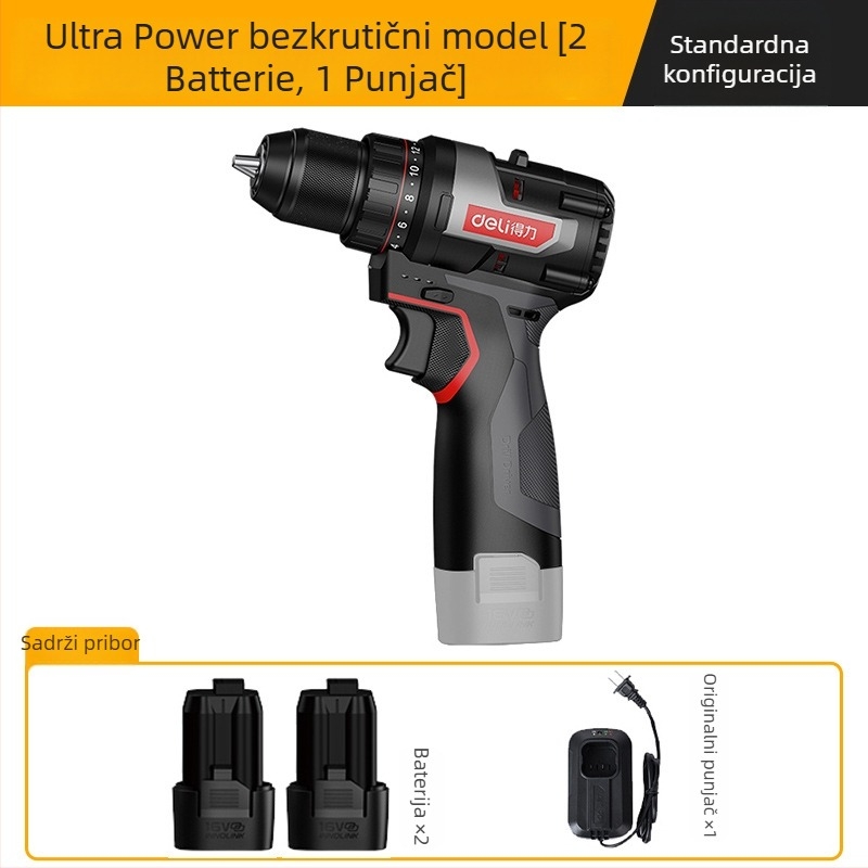 Bežična bušilica bez četkica s Li‑ion baterijom, pištoljska ručka, brzo pričvršćivanje čahure, neprekidna regulacija brzine – do 48V, za kućnu bušenje i vijađenje