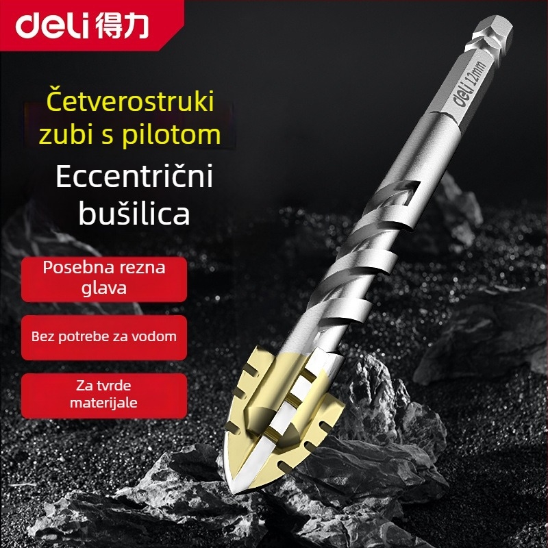 Effective svrdlo za pločice i beton – ultra tvrdo, četverozubno nazubljeni ekscentrik, suho bušenje