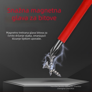 Izolirani elektrikarski odvijač s magnetskim vrhom, križni i ravni vrh, 1000V, karbonska čelika