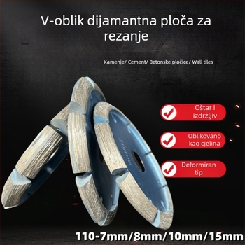 Diamantski disk za kutnu brusilicu – oblik V, deblji, za kamen i betonske podove, sinteriziran