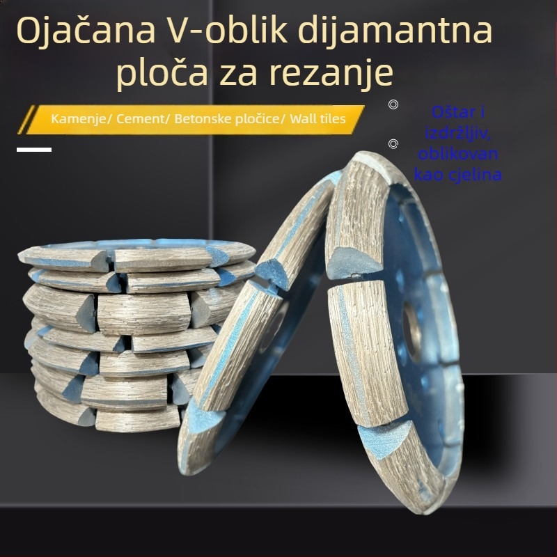 Diamantski disk za kutnu brusilicu – oblik V, deblji, za kamen i betonske podove, sinteriziran