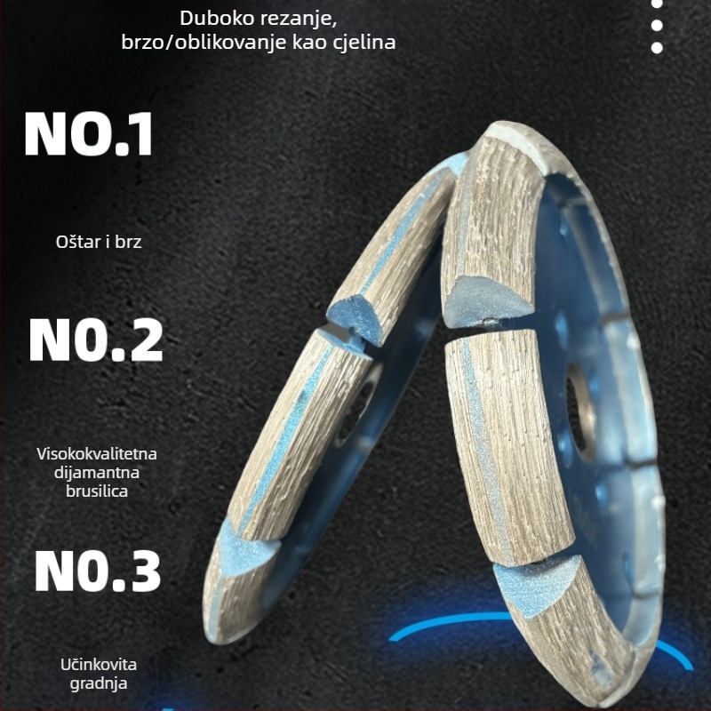 Diamantski disk za kutnu brusilicu – oblik V, deblji, za kamen i betonske podove, sinteriziran
