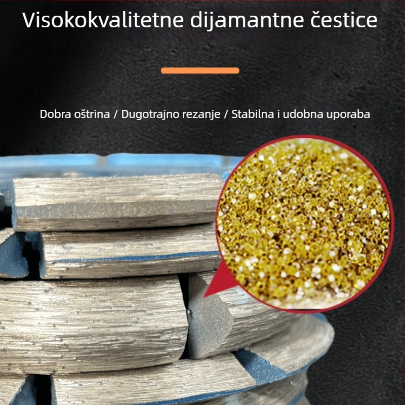 Diamantski disk za kutnu brusilicu – oblik V, deblji, za kamen i betonske podove, sinteriziran