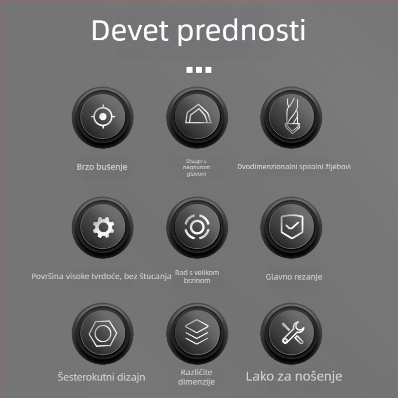 Delixi ekscentrično svrdlo s šesterokutnim trnom i nagnutom glavom za udarna bušenja tvrdih materijala — beton, cement, keramika