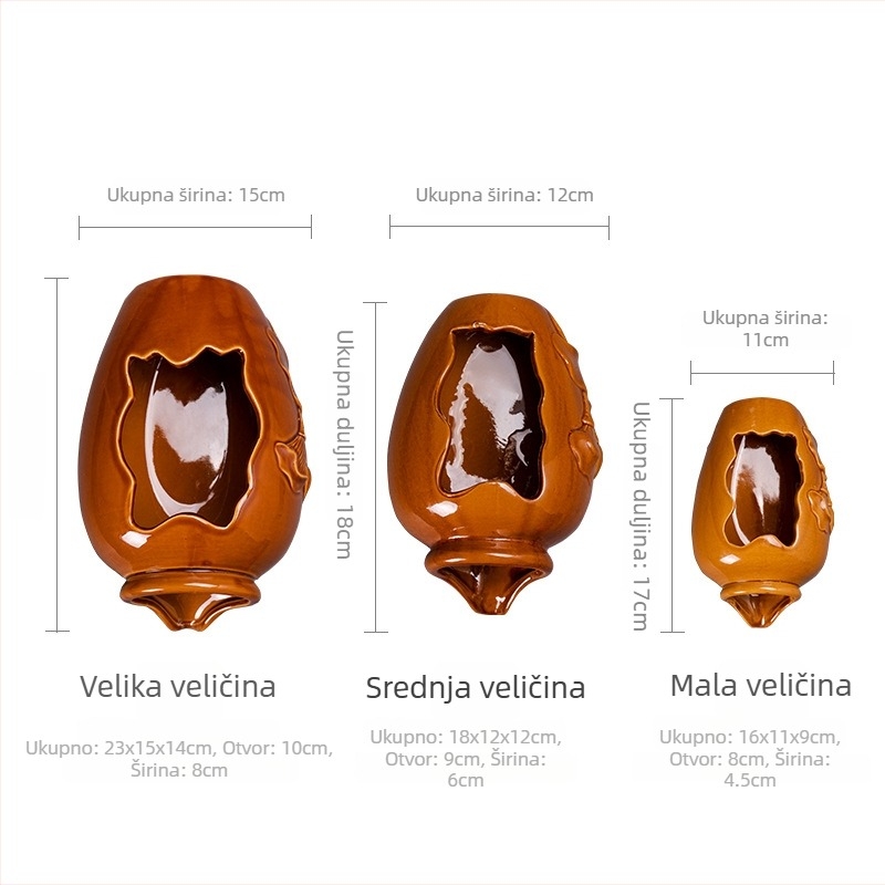 Ručno izrađena keramička posuda za vodu za ribe i hidroponiku, klasični stil, glazirana