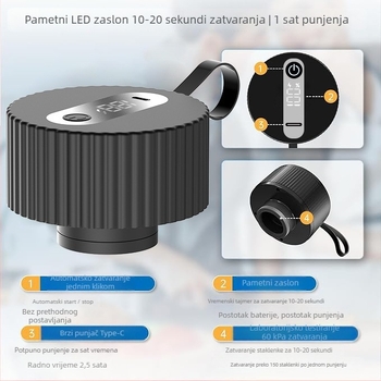 Električni zatvarač za Mason staklenke, vakuumsko brtvljenje za kućnu upotrebu, putovanja i pakiranje