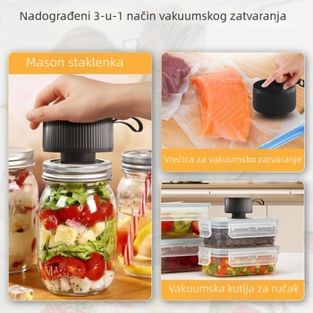 Električni zatvarač za Mason staklenke, vakuumsko brtvljenje za kućnu upotrebu, putovanja i pakiranje