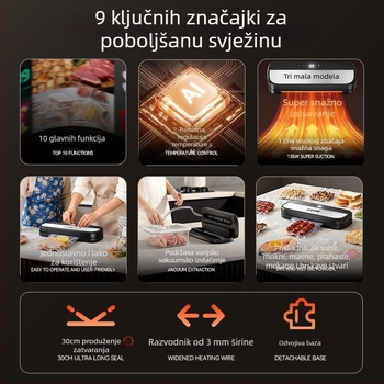 Potpuno automatski vakuumski zatvarač, suho i mokro dvostruko korištenje, FK-7909, 135W, 220V, ABS kućište