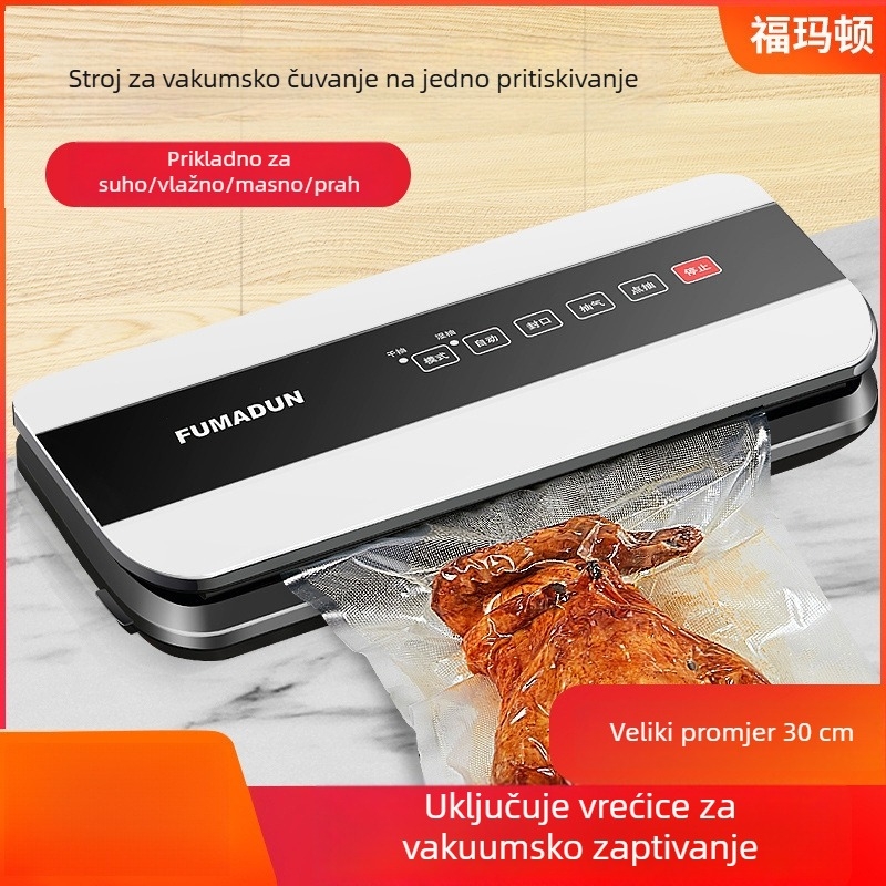Potpuno automatizirani komercijalni vakuumski stroj za pakiranje hrane, kompaktni kućni vakuumski zatvarač