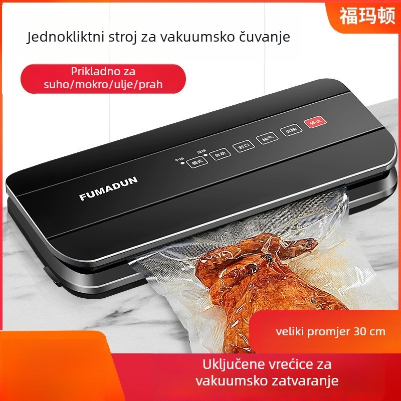 Potpuno automatizirani komercijalni vakuumski stroj za pakiranje hrane, kompaktni kućni vakuumski zatvarač
