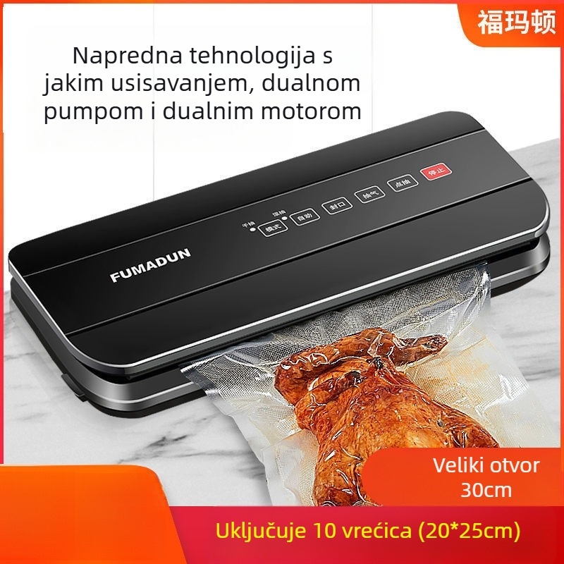 Potpuno automatizirani komercijalni vakuumski stroj za pakiranje hrane, kompaktni kućni vakuumski zatvarač