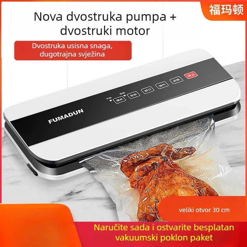 Potpuno automatizirani komercijalni vakuumski stroj za pakiranje hrane, kompaktni kućni vakuumski zatvarač
