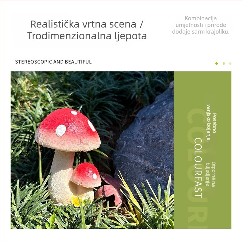 Gljiva od smole za vanjsku baštu – dizajn nadahnut biljkama, pastoralni stil, ručni rad od smole