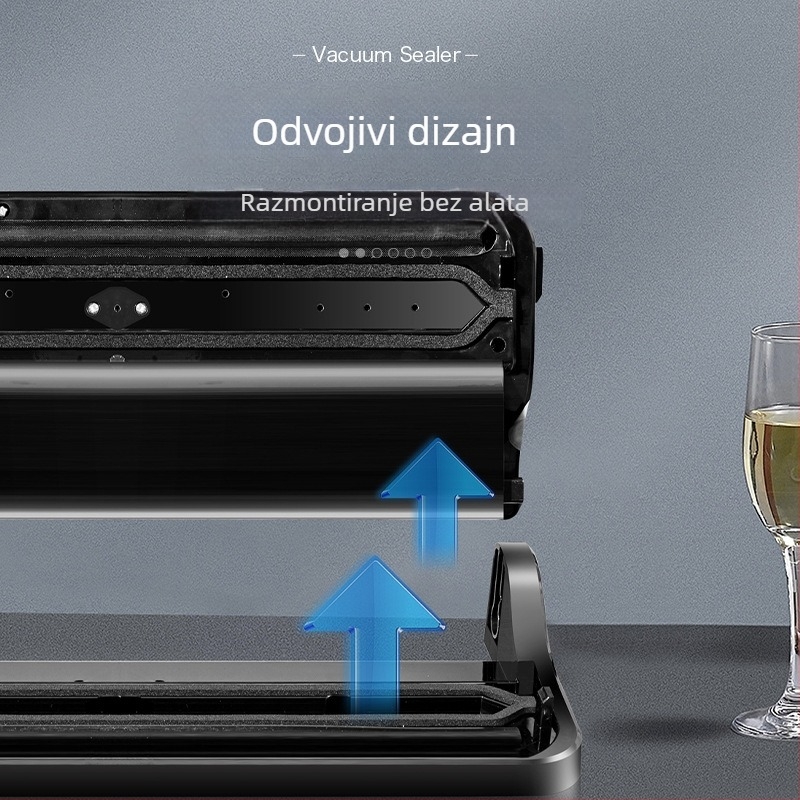 Vakuumski aparat za pakiranje hrane, ABS kućište, 110W, 220V, Model 01, Kapacitet preko 2000 mL