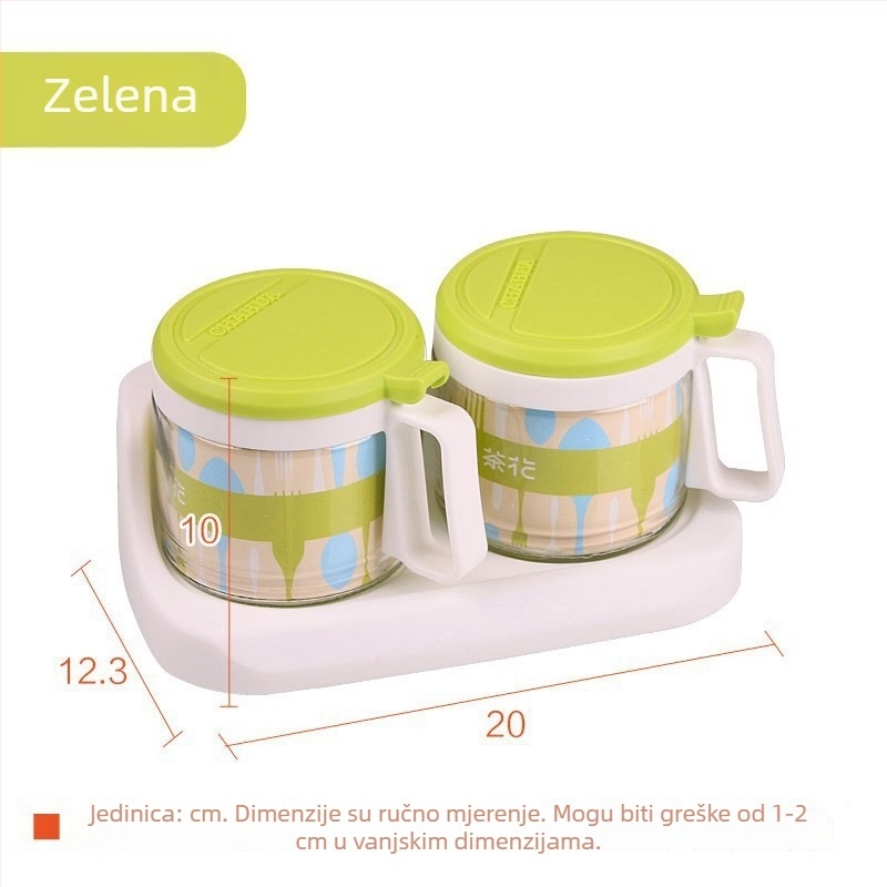 Opus stakleni set od 4 posude za začine, s mogućnošću prilagodbe logotipa, posude za čvrste začine