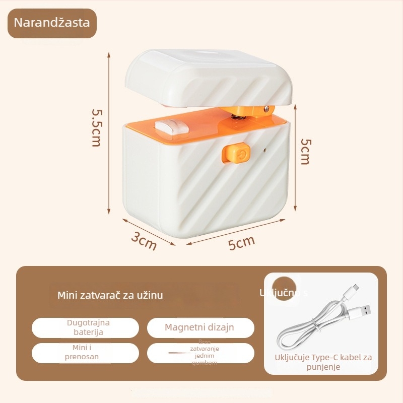 Klip za zatvaranje vrećica – kompaktni plastični zatvarač sa toplinskim zavarivanjem, mogućnost otiska logotipa, prilagođena obrada