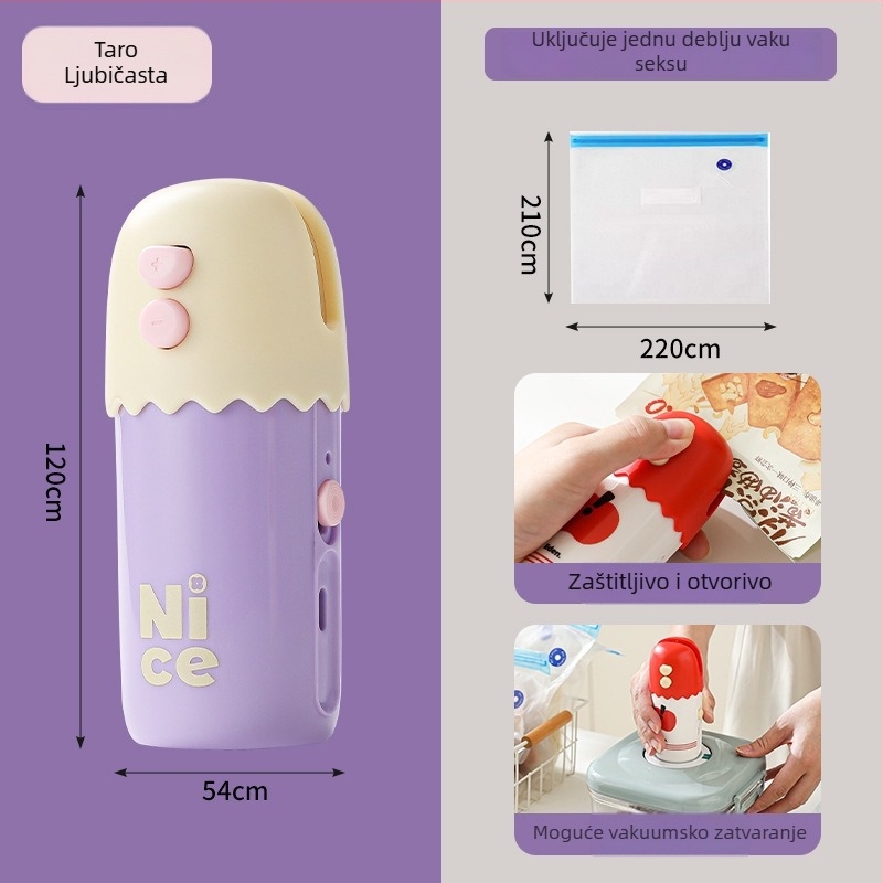 Tri ujedinjena prenosna vakuumska mašinca za kućno pakiranje hrane — Marka: Yili, Model: YL021, Pakiranje: 100 kom./kutija, Stil: Moderan minimalistički