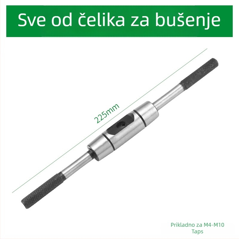 Ključ za navoj s hrapovim mehanizmom, sve konstrukcije, podesiva, kromirana, 45# čelik, ravna ručka