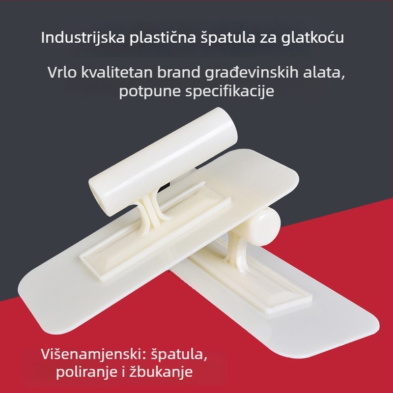 Plastična spatula za dekorativnu diatomitnu žbuku – alat za izravnavanje zidova; Brend Hengdi, Model 1104; Baza od nehrđajućeg čelika; Drška od plastike; Namjena: dekoracija