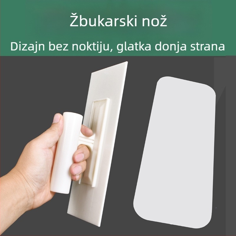Plastična spatula za dekorativnu diatomitnu žbuku – alat za izravnavanje zidova; Brend Hengdi, Model 1104; Baza od nehrđajućeg čelika; Drška od plastike; Namjena: dekoracija