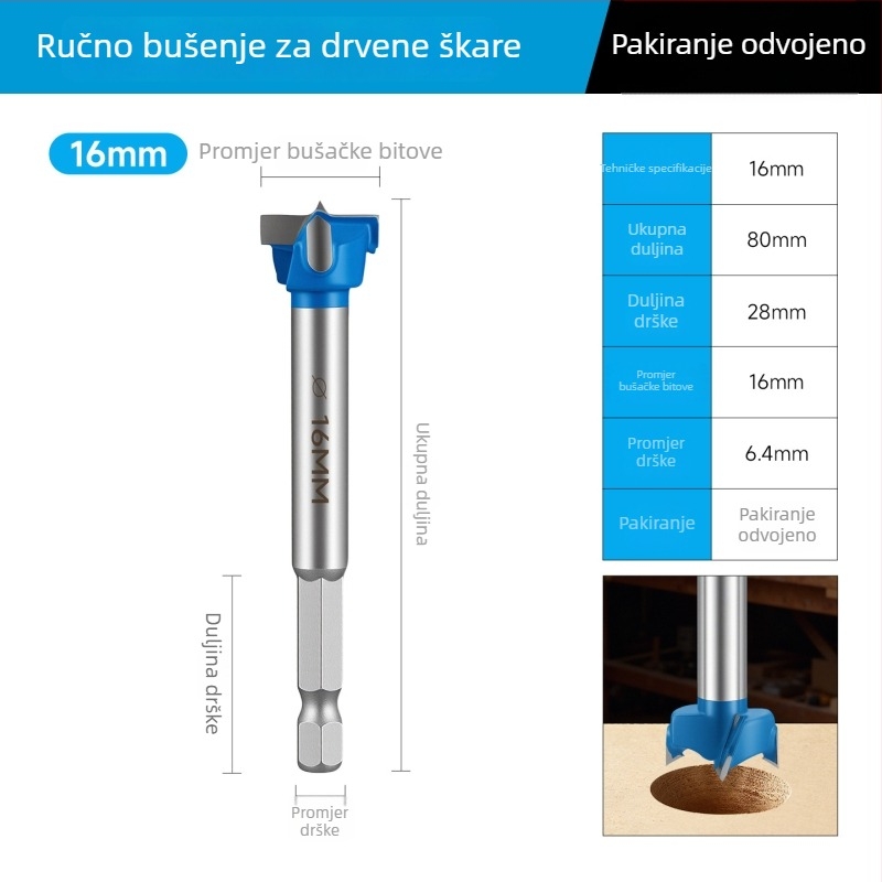 Chuanxing – Višestrani alat za bušenje rupa u drvu i instalaciju zaključavanja na vrata: bušenje i proširivanje rupa, kompatibilan s električnim bušilama.