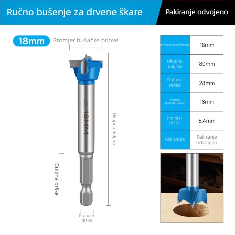 Chuanxing – Višestrani alat za bušenje rupa u drvu i instalaciju zaključavanja na vrata: bušenje i proširivanje rupa, kompatibilan s električnim bušilama.