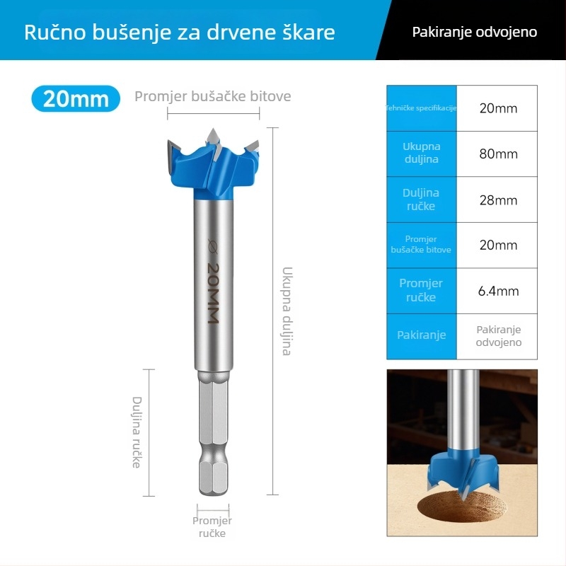Chuanxing – Višestrani alat za bušenje rupa u drvu i instalaciju zaključavanja na vrata: bušenje i proširivanje rupa, kompatibilan s električnim bušilama.