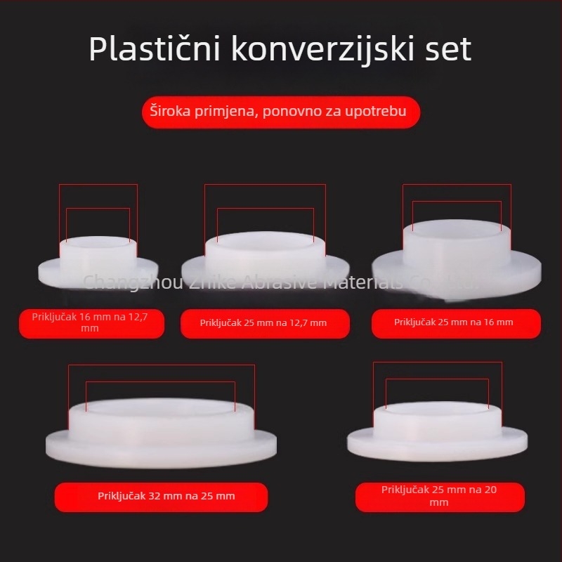 Adapter za frezu s dijamantnim unutarnjim kućištem, redukcijski umetak i podloška za otvore