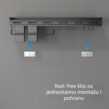 Zidni kuhinjski stalak za začine i nože, aluminij, višenamjenski