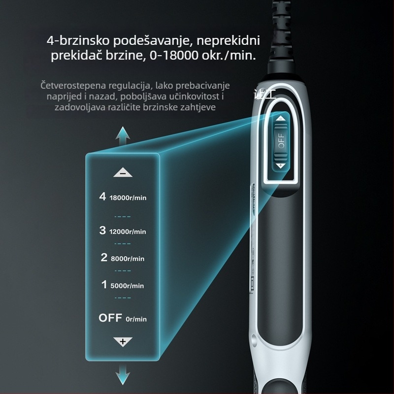 Deli električna brusilica – ručni alat za rezbarenje drva i nefrita, napajanje iz mreže, 110-240V, kabel duljine 1,5 m, 0,2 kg