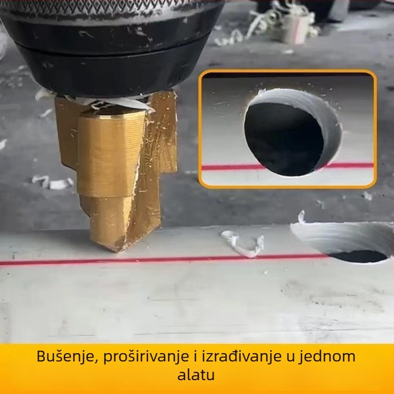 Trostrano stupnjevano svrdlo za PPR cijevi – titanijem premaz, čelično tijelo