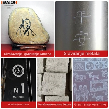 Električna gravirajuća olovka – graviranje na metal, beton i kamen; Marke: Druga; Opseg primjene: Drugo; Napon: Drugi
