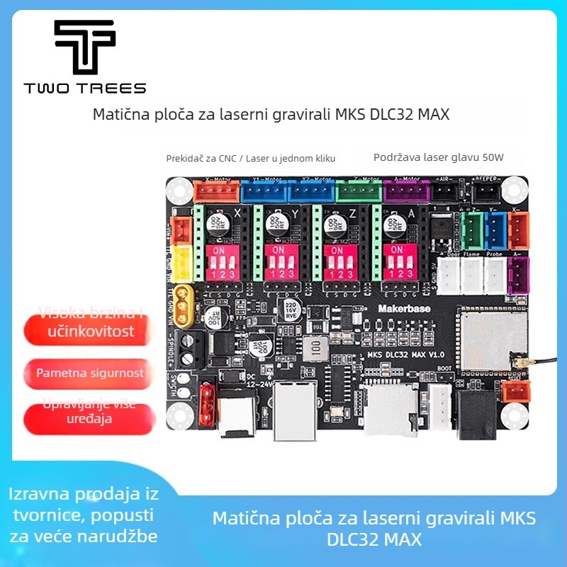 MKS DLC32 MAX glavna upravljačka ploča za laserski gravirajući stroj s WiFi – visoka brzina graviranja i CNC pisanje