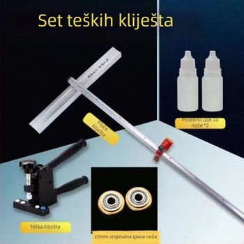BALO Ordinary glass knife – rezač pločica s velikim kotačićem i T-oblika noža, za rezanje pločica, stakla i podnih pločica; kliješta za razdvajanje pločica