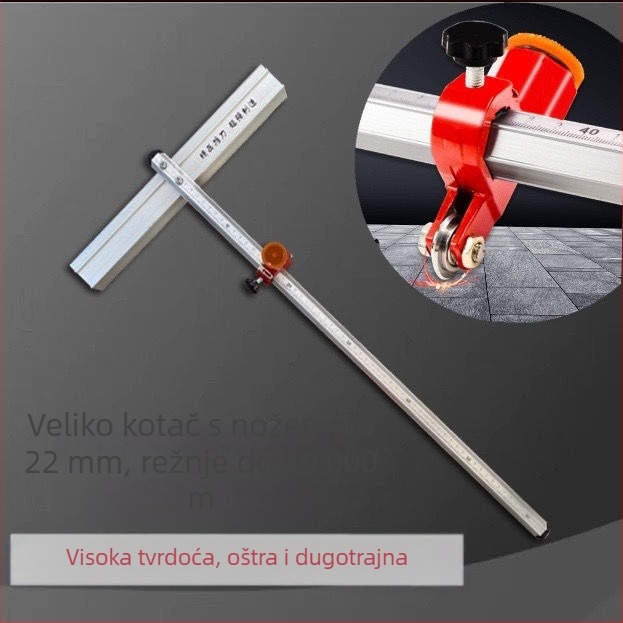 BALO Ordinary glass knife – rezač pločica s velikim kotačićem i T-oblika noža, za rezanje pločica, stakla i podnih pločica; kliješta za razdvajanje pločica