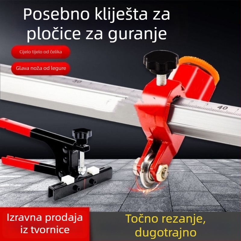 BALO Ordinary glass knife – rezač pločica s velikim kotačićem i T-oblika noža, za rezanje pločica, stakla i podnih pločica; kliješta za razdvajanje pločica