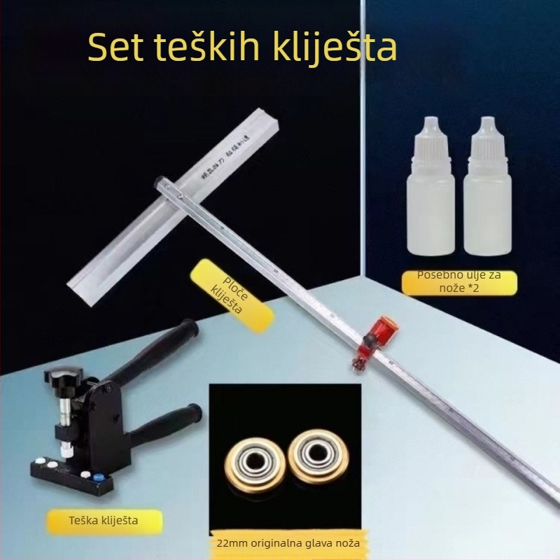 BALO Ordinary glass knife – rezač pločica s velikim kotačićem i T-oblika noža, za rezanje pločica, stakla i podnih pločica; kliješta za razdvajanje pločica