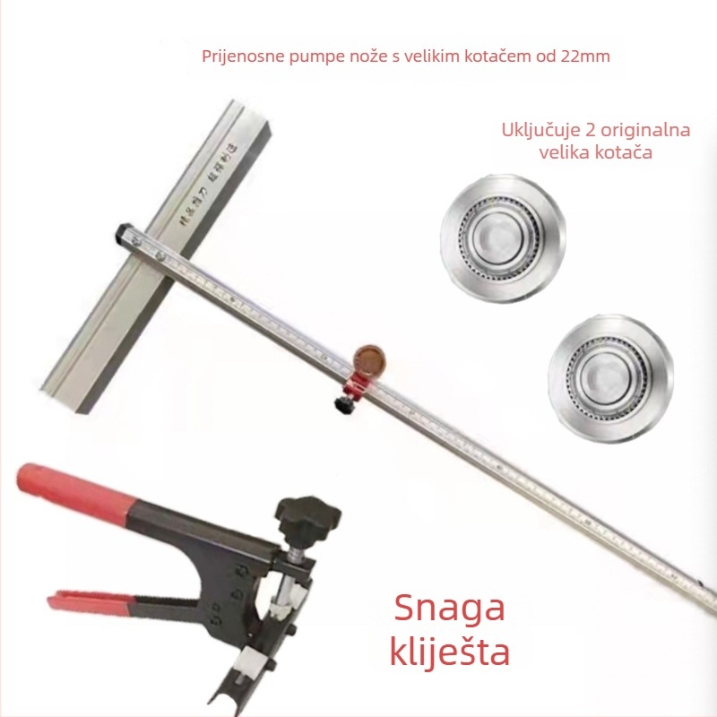 BALO Ordinary glass knife – rezač pločica s velikim kotačićem i T-oblika noža, za rezanje pločica, stakla i podnih pločica; kliješta za razdvajanje pločica