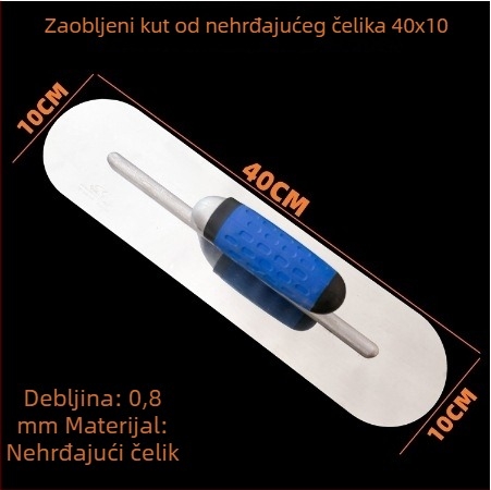 3-djelni set od nehrđajućeg čelika za bazen – ravne špatule za beton, žbuku i suhozid