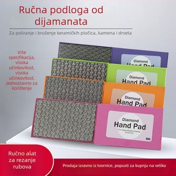 Diamantska ručna pločica za obradu i poliranje rubova pločica, zrnatost 60/100/200/400, elektroplatiranje, spoj od metalnog legura