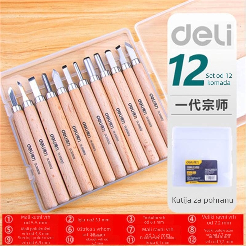Set noževa za drvorezbarstvo – Ručno izrađeni, alati za korijen rezbarenje i drvo, model DL359012, brend Effective, mogućnost prilagodbe