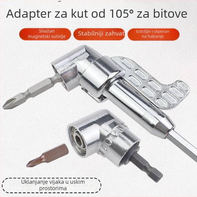 Nigao Aluminijski nastavak za bušilicu – ugaoni adapter s univerzalnom spojem i šesterokutnim bitom – profissionalni nastavci za ključe