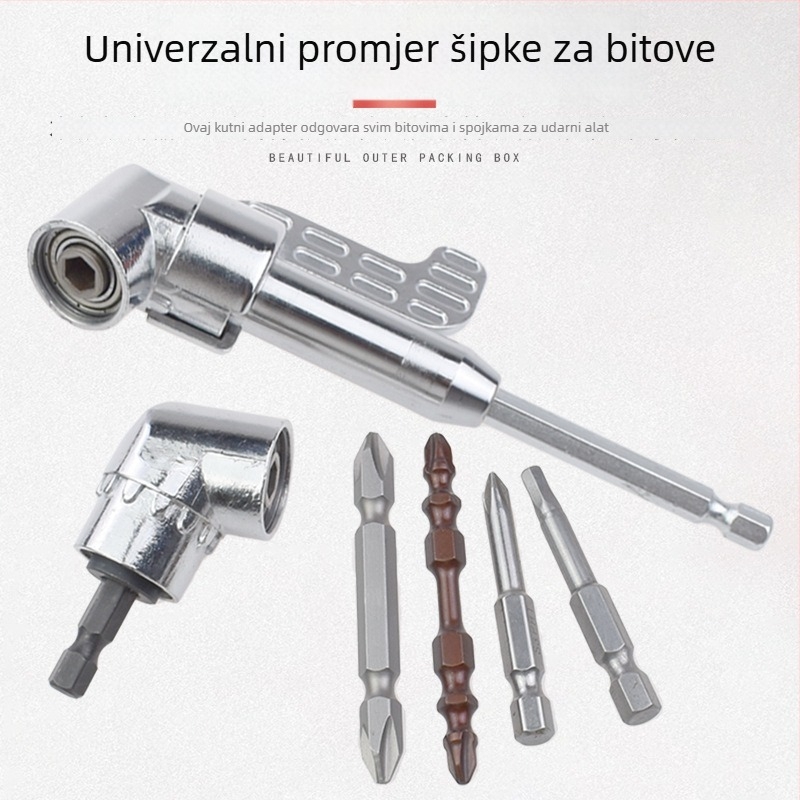 Nigao Aluminijski nastavak za bušilicu – ugaoni adapter s univerzalnom spojem i šesterokutnim bitom – profissionalni nastavci za ključe