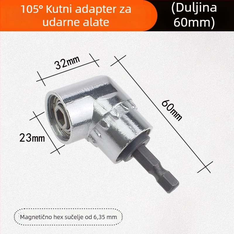 Nigao Aluminijski nastavak za bušilicu – ugaoni adapter s univerzalnom spojem i šesterokutnim bitom – profissionalni nastavci za ključe