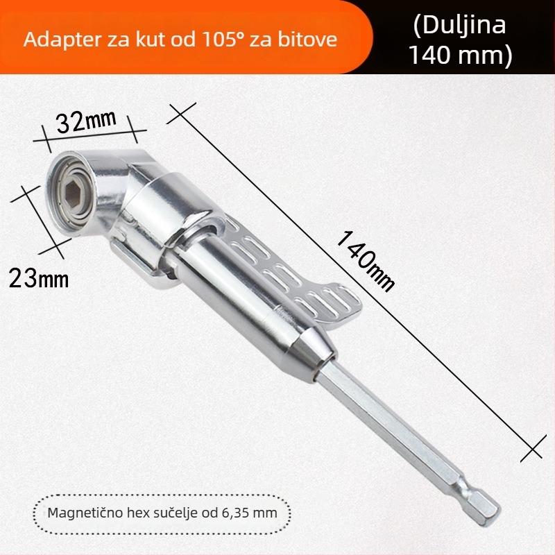 Nigao Aluminijski nastavak za bušilicu – ugaoni adapter s univerzalnom spojem i šesterokutnim bitom – profissionalni nastavci za ključe