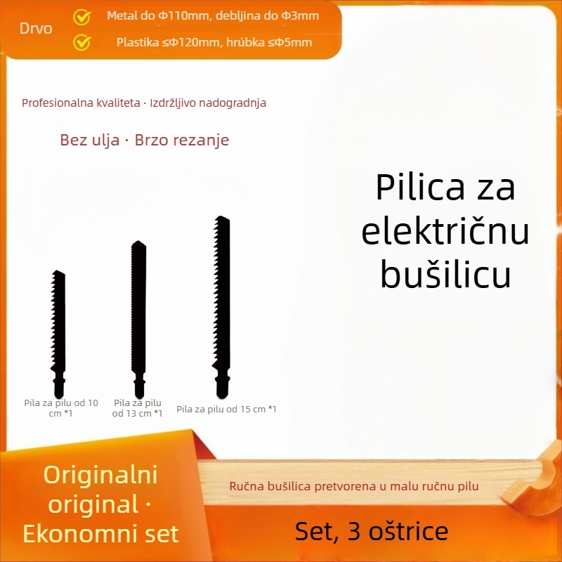 Glava za pretvorbu bušilice u recipročnu pilu – plast, kućna uporaba, univerzalno drvoobradno, višestruko rezanje