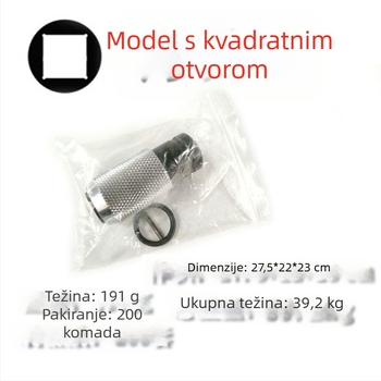 Adapter konverzijske glave bušilice — kvadratni i okrugli osovinski dio, glava sa četiri otvora, 1/2 inča za udarnu glavu, karbonska čelika