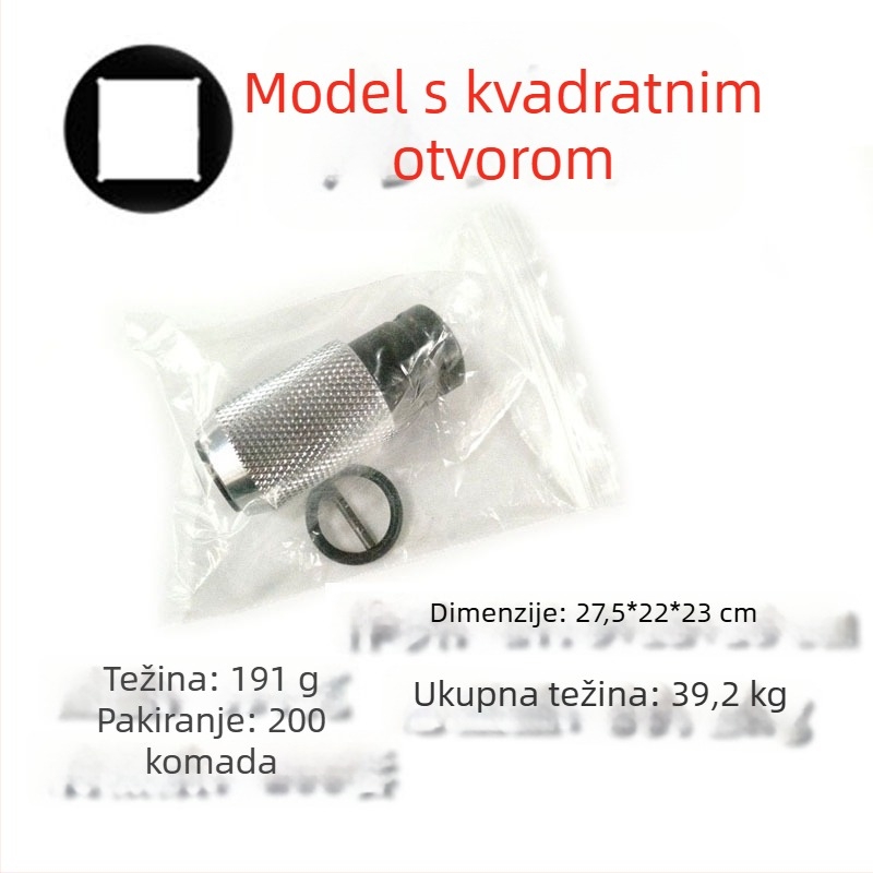 Adapter konverzijske glave bušilice — kvadratni i okrugli osovinski dio, glava sa četiri otvora, 1/2 inča za udarnu glavu, karbonska čelika