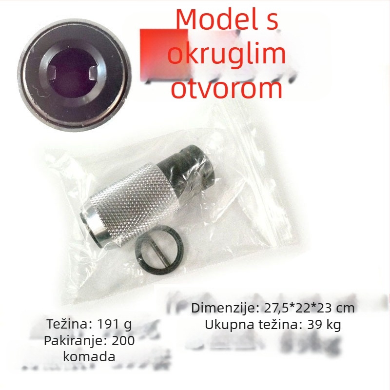 Adapter konverzijske glave bušilice — kvadratni i okrugli osovinski dio, glava sa četiri otvora, 1/2 inča za udarnu glavu, karbonska čelika
