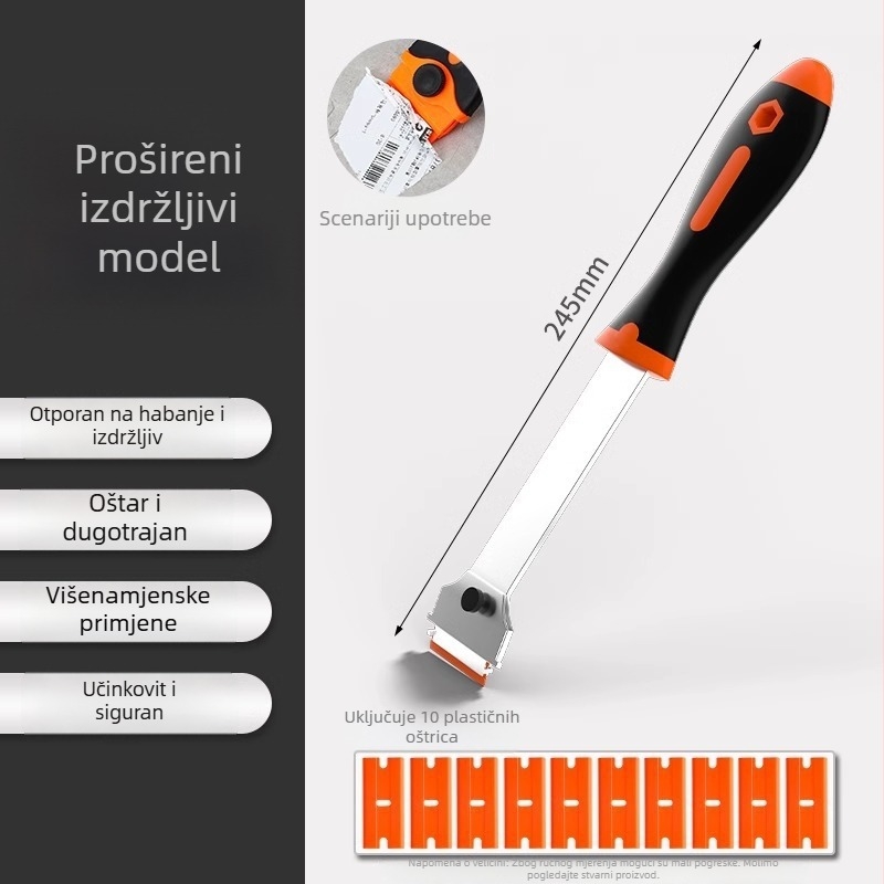 Višenamjenska plastična špatula-skraper za uklanjanje ljepila, čišćenje silikona za staklo i podna strugalica | Brand: Neck strength